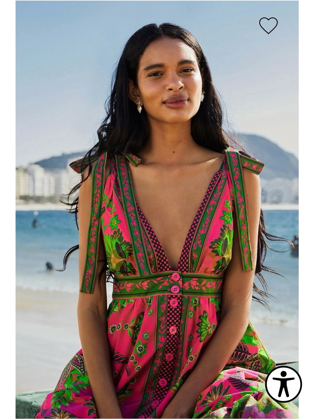 FARM Rio Pink & Green Floral Maxi Dress